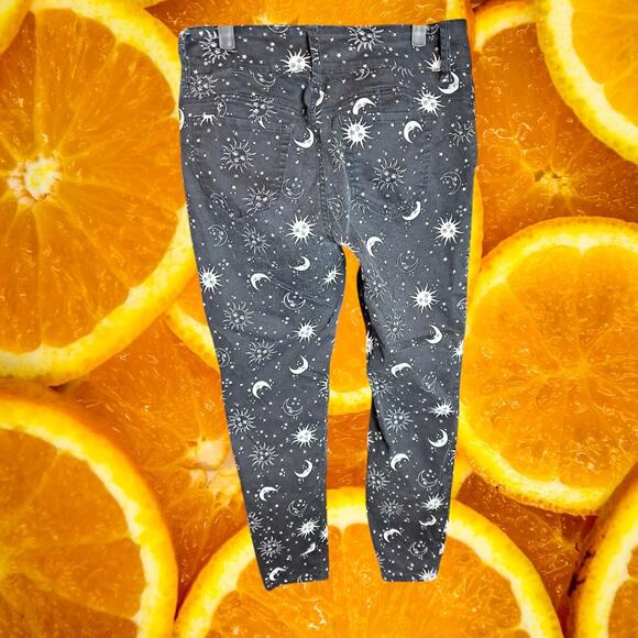 HT Hot Topic Denim Black & White Celestial Hi-Rise Super Skinny Jeans Size‎ 11 - Picture 3 of 7